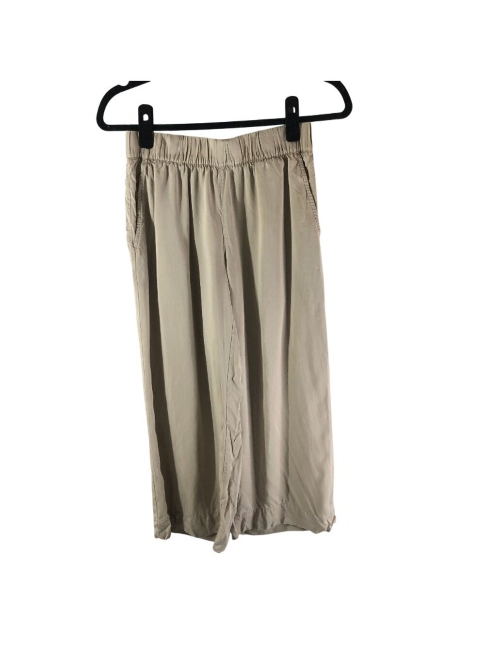 Haven Well Within Womens Beige Tencel Wide-Leg Cropped Pants Pull On XS